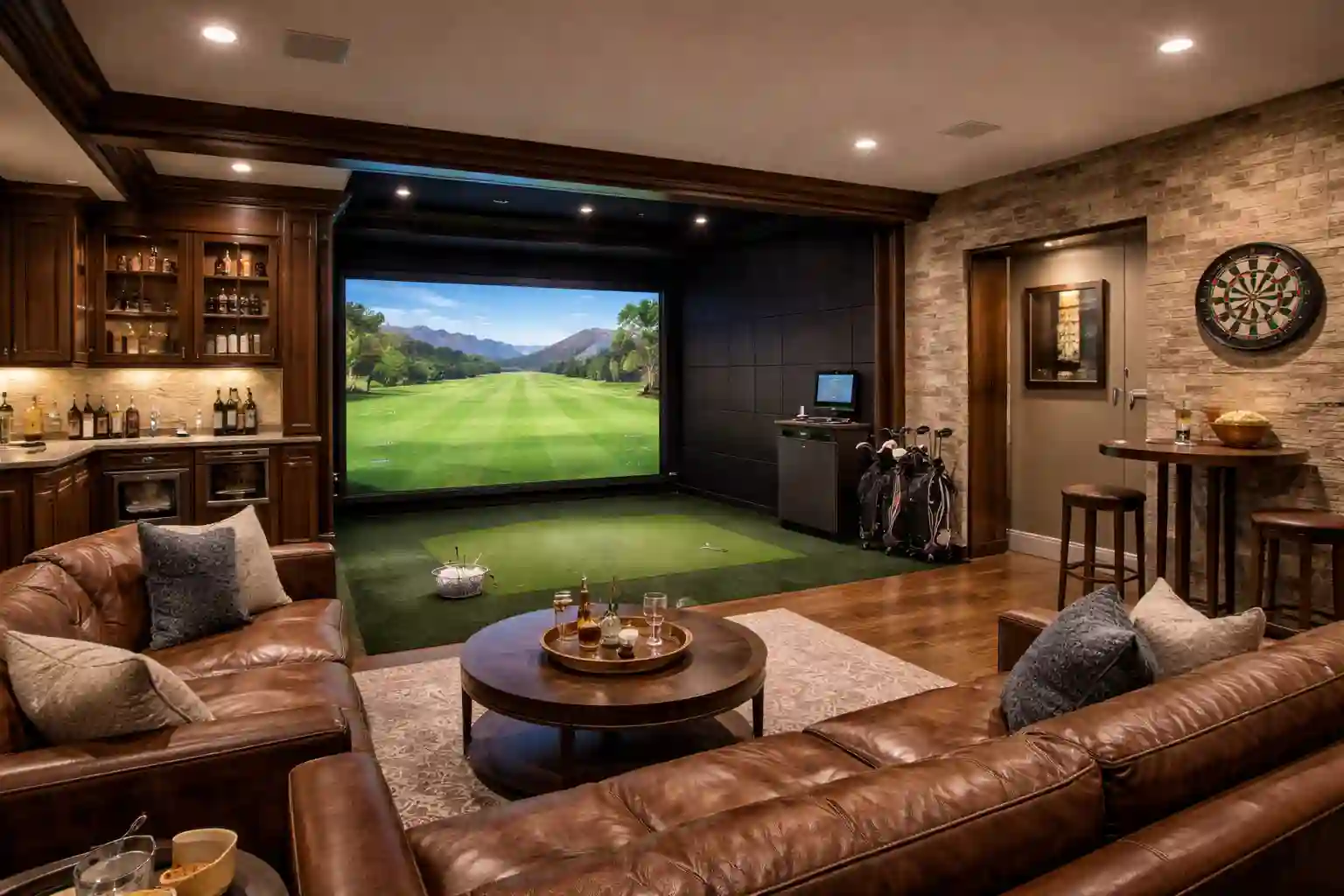 Basement Golf Simulator Rooms